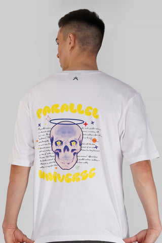 PARALLEL UNIVERSE_WHITE UNISEX OVERSIZED T-SHIRT