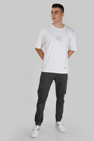 PARALLEL UNIVERSE_WHITE UNISEX OVERSIZED T-SHIRT