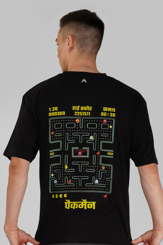 PACMAN_MIDNIGHT BLACK OVERSIZED T-SHIRT