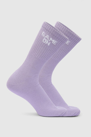 GAME ON LAVENDER CREW SOCKS