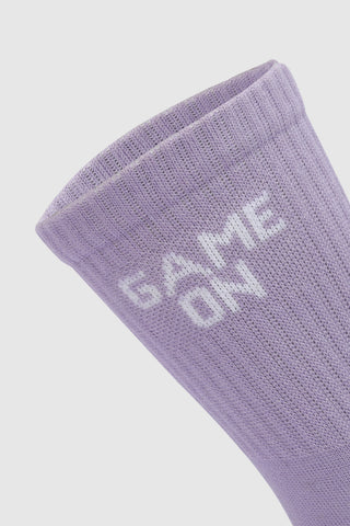 GAME ON LAVENDER CREW SOCKS