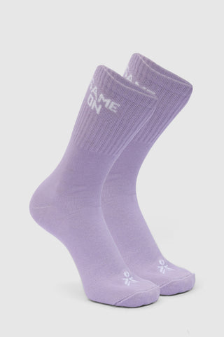 GAME ON LAVENDER CREW SOCKS