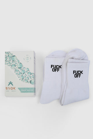 F*CK OFF WHITE CREW SOCKS