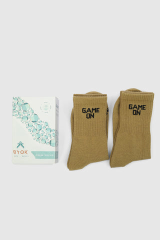 GAME ON BROWN CREW SOCKS