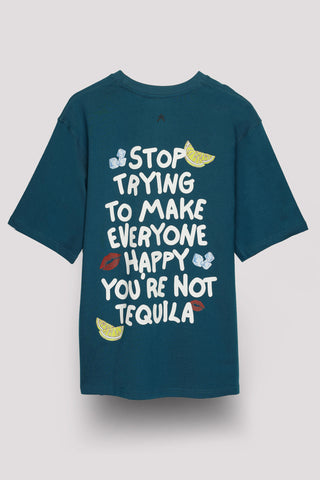 TEQUILLA UNISEX OVERSIZED T-SHIRT- INDIGO