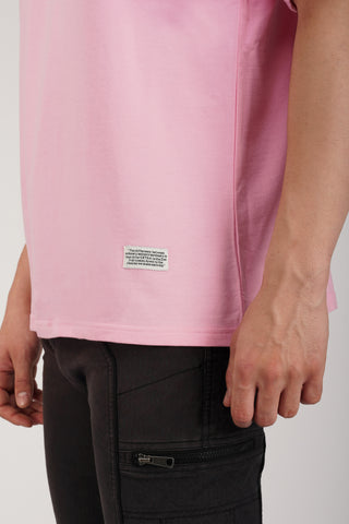 CORAL PINK SOLID OVERSIZED T-SHIRT