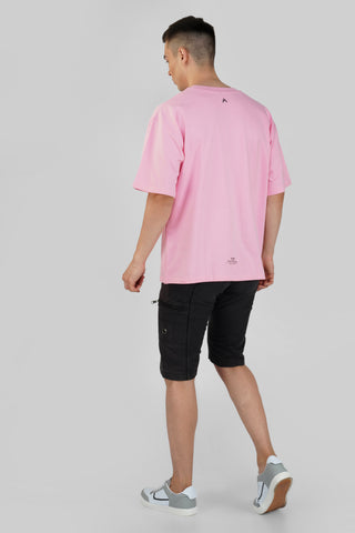 CORAL PINK SOLID OVERSIZED T-SHIRT