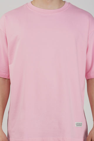 CORAL PINK SOLID OVERSIZED T-SHIRT