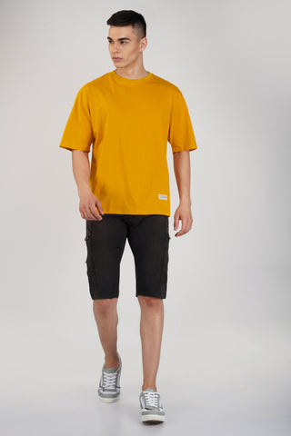 MUSTARD SOLID OVERSIZED T-SHIRT