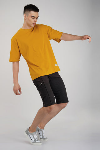 MUSTARD SOLID OVERSIZED T-SHIRT