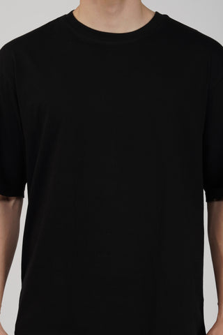 CHARCOAL BLACK SOLID OVERSIZED T-SHIRT