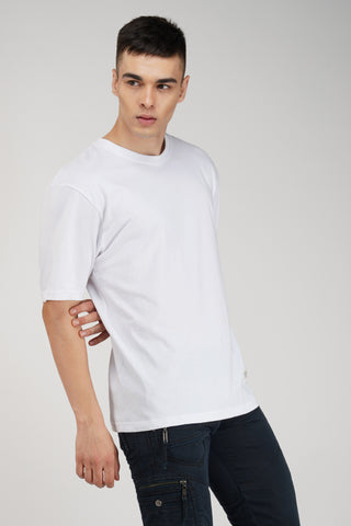 IVORY SOLID OVERSIZED TSHIRT