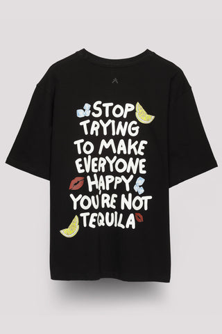 TEQUILLA UNISEX OVERSIZED T-SHIRT- BLACK