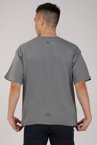 ASH GREY SOLID OVERSIZED T-SHIRT