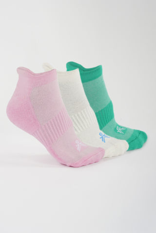 BAMBOO UNISEX ANKLE SOCKS -PINK/GREEN/0FF-WHITE