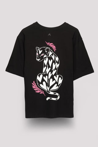 PANTHER_UNISEX OVERSIZED T-SHIRT- BLACK