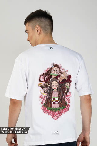 DEMON SLAYER WHITE OVERSIZED T-SHIRT