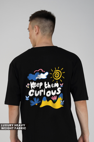 KEEP THEM CURIOUS BLACK OVERSIZED T-SHIRT