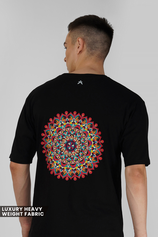 MANDALA MIDNIGHT BLACK UNISEX OVERSIZED T-SHIRT