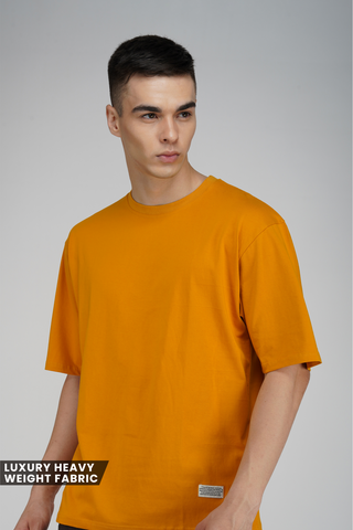 MUSTARD SOLID OVERSIZED T-SHIRT