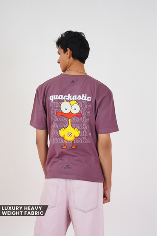 QUACKASTIC_BURGUNDY UNISEX OVERSIZED T-SHIRT