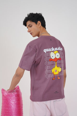 QUACKASTIC_BURGUNDY UNISEX OVERSIZED T-SHIRT