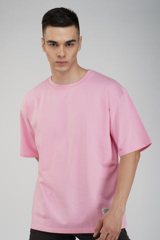 CORAL PINK SOLID OVERSIZED T-SHIRT