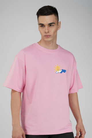 KEEP THEM CURIOUS PINK OVERSIZED UNISEX T-SHIRT