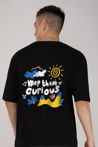 KEEP THEM CURIOUS BLACK OVERSIZED T-SHIRT