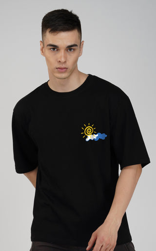 KEEP THEM CURIOUS BLACK OVERSIZED T-SHIRT