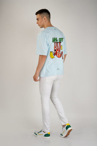 HANG ON SKY BLUE OVERSIZED T-SHIRT