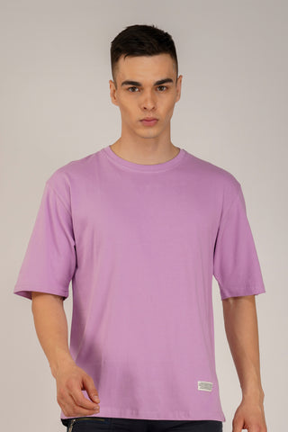 LAVENDER SOLID OVERSIZED T-SHIRT