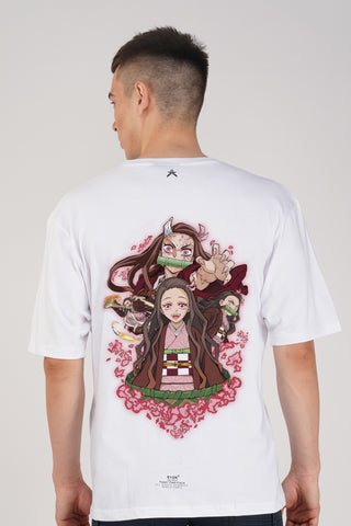 DEMON SLAYER WHITE OVERSIZED T-SHIRT